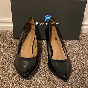 Black Patent Pointed-Toe Heels